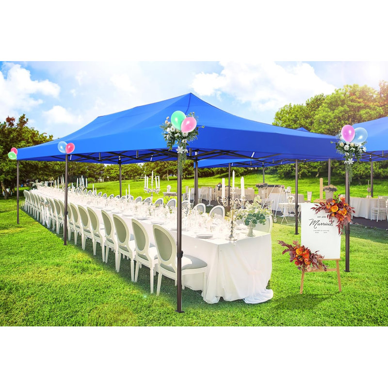 10x20 Pop up Heavy Duty Canopy Tent Commercial Outdoor Gazebo with 600D Roller Bag Gray